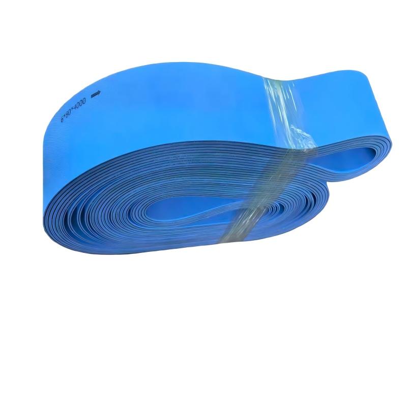 Double blue fabric belt for pharmaceutical machinery Beverage industry anti-slip blue conveyor belt Textile machine double blue cloth transmission belt Paper processing double sided blue conveyor belt Battery production line wear-resistant blue fabric belt Cosmetic packing double blue conveyor belt